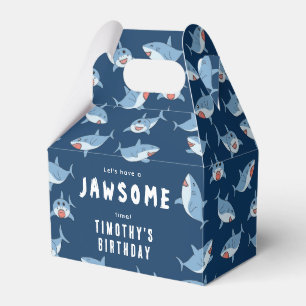 Cute Great White Sharks Ocean Birthday Party Favour Box