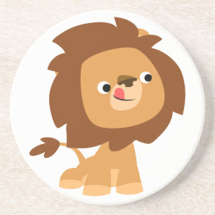 Cute Greedy Cartoon Lion Coaster