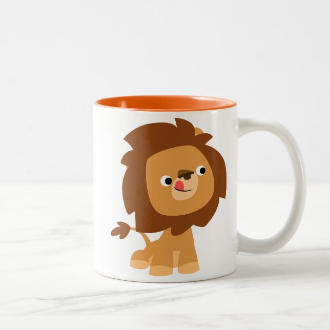 Cute Greedy Cartoon Lion Mug (Right)