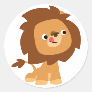 Cute Greedy Cartoon Lion Sticker