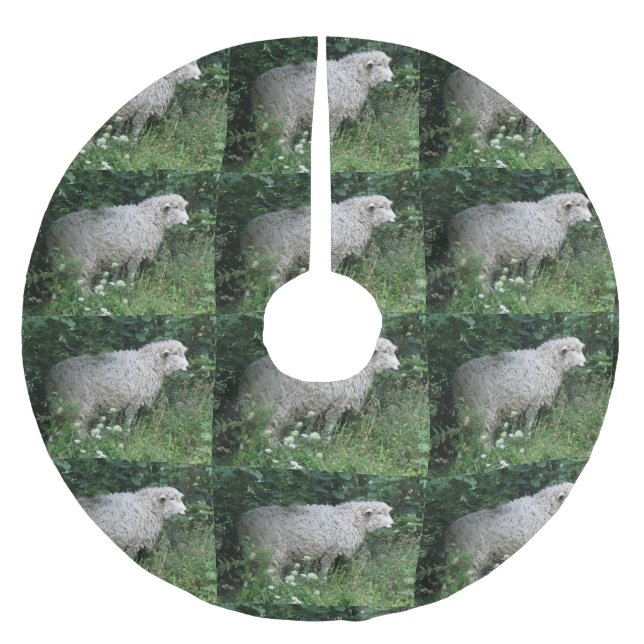 Cute Greedy Sheep Eating Tree Skirt (Front)