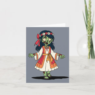 Cute Greek Zombie Girl Note Card