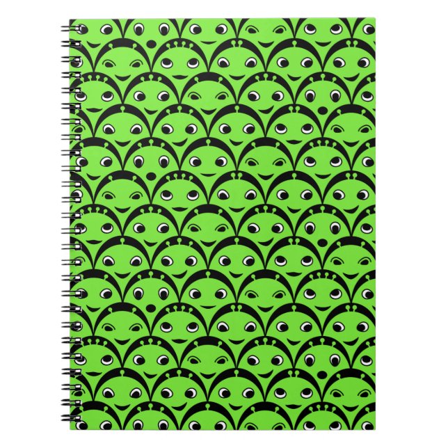 Cute Green Alien Notebook (Front)