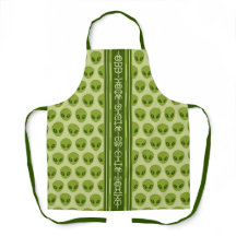 Cute Green Alien Pattern with Your Name in Glyphs