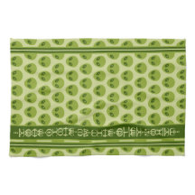 Cute Green Alien Pattern with Your Name in Glyphs