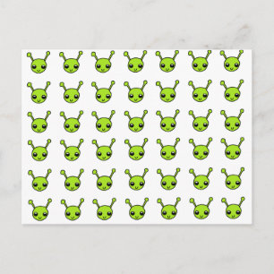 Cute Green Aliens Postcard