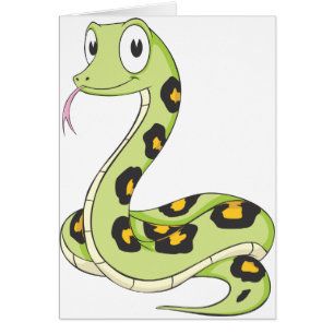 Cute Green Anaconda Snake Cartoon
