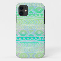 Cute Green and Teal Aztec Stylic Pattern