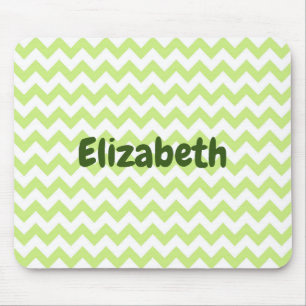 Cute green and white chevron mouse pad