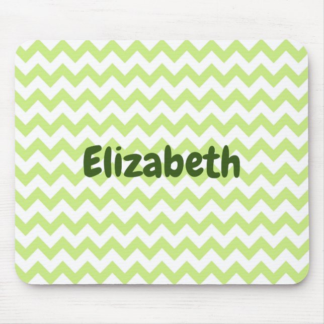 Cute green and white chevron mouse pad (Front)