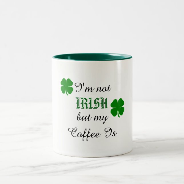 Cute Green and White Irish Coffee Mug (Center)