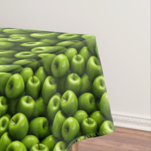 Cute green apple lovers tiled tablecloth