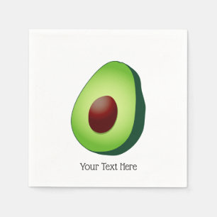 Cute green avocado napkins with personalised text