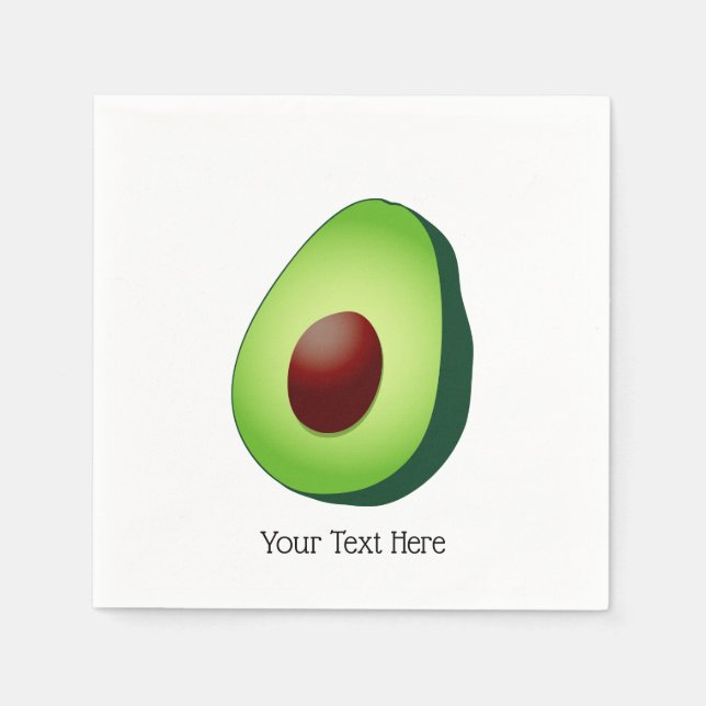 Cute green avocado napkins with personalised text (Front)