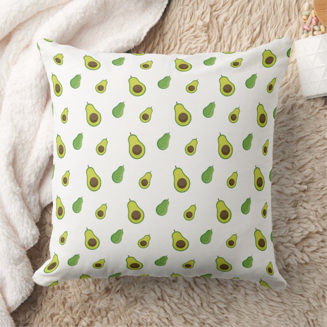 Cute Green Avocado Pattern Cushion (Blanket)