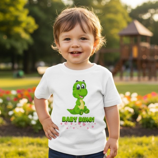 Cute Green Baby Dino Hearts Toddler T-Shirt (Creator Uploaded)