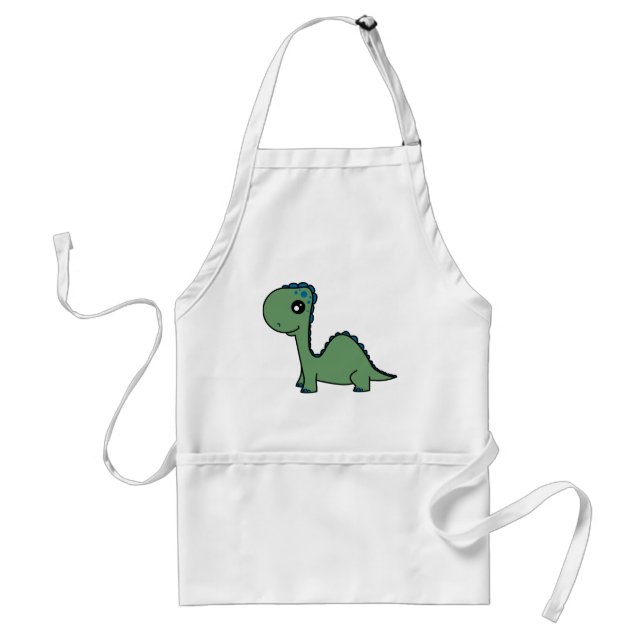 Cute Green Baby Dinosaur Standard Apron (Front)