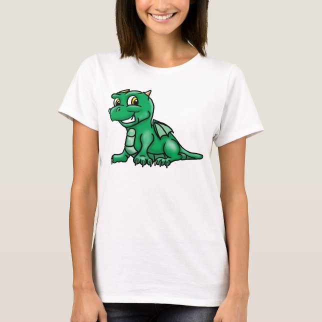 Cute Green Baby Dragon T-Shirt (Front)