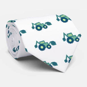Cute Green Backhoe Funny Excavator Digger Boys Tie