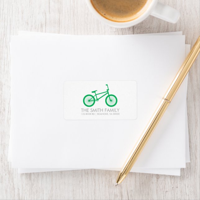 Cute Green Bicycle Label (Insitu)