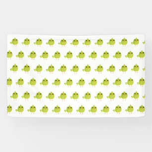Cute Green Bird Cartoon Banner