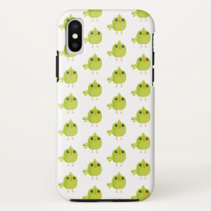 Cute Green Bird Cartoon iPhone X Case