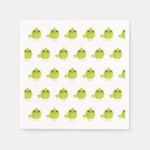 Cute Green Bird Cartoon Napkin