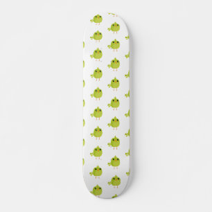 Cute Green Bird Cartoon Skateboard