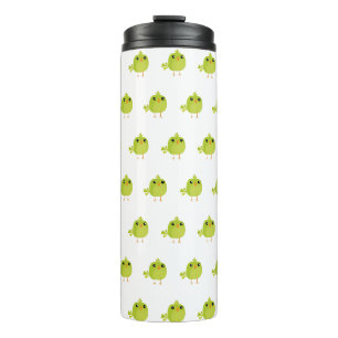 Cute Green Bird Cartoon Thermal Tumbler