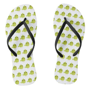 Cute Green Bird Cartoon Thongs