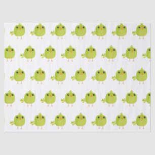 Cute Green Bird Cartoon Tissue Paper