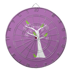 Cute Green Birds Whimsical Nature Design Dartboard