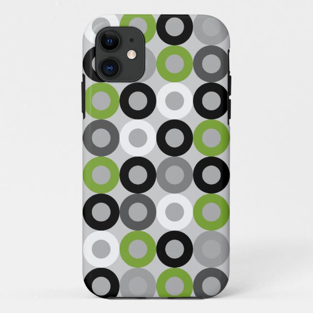 Cute green black and white dots vector pattern Case-Mate iPhone case (Back)