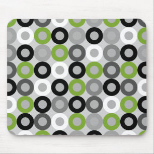 Cute green black and white dots vector pattern mouse pad