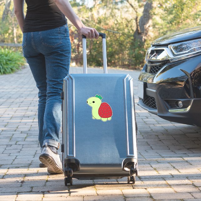 Cute green blushing strawberry turtle Classic T-Sh (Suitcase Insitu)