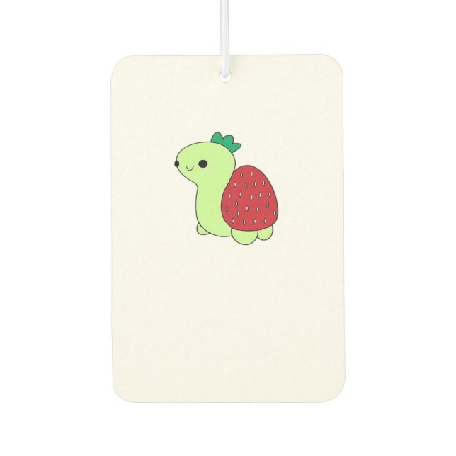 Cute green blushing strawberry turtle Classic T-Sh Car Air Freshener (Front)