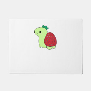 Cute green blushing strawberry turtle Classic T-Sh Doormat