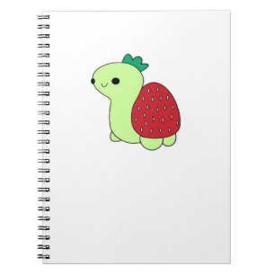 Cute green blushing strawberry turtle Classic T-Sh Notebook