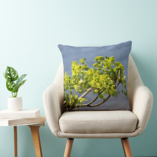 Cute green branch in the wind cushion