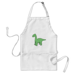 Cute Green Brontosaurus Standard Apron