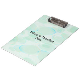 Cute green bubbles pattern clipboard