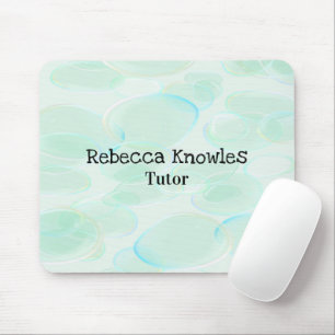 Cute green bubbles pattern mouse pad