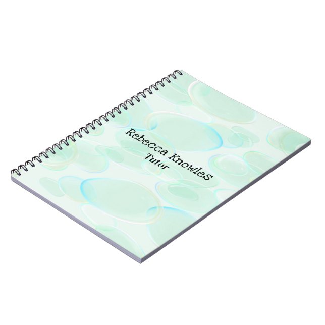 Cute green bubbles pattern notebook (Left Side)