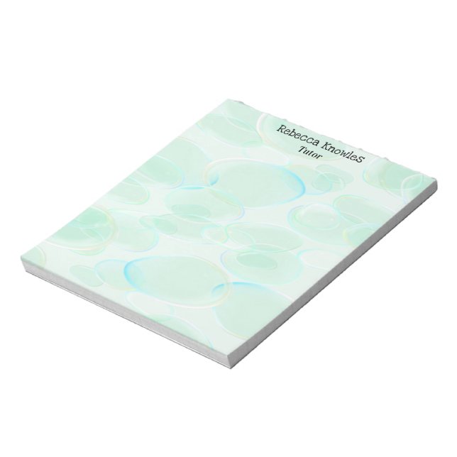 Cute green bubbles pattern notepad (Rotated)