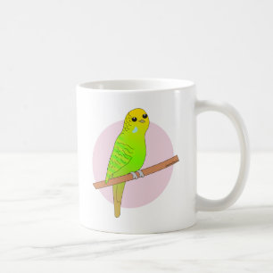 Cute Green Budgie Coffee Mug