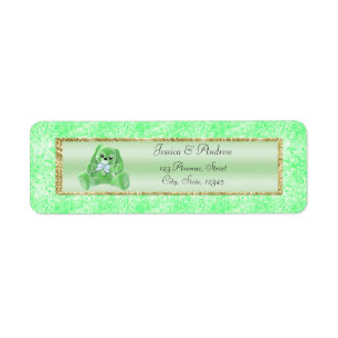 Cute Green Bunny Baby Shower Return Address Label