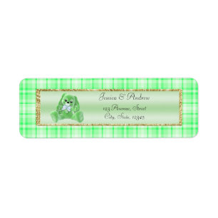 Cute Green Bunny Baby Shower Return Address Label