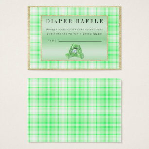Cute Green Bunny "Raffle" Baby Shower