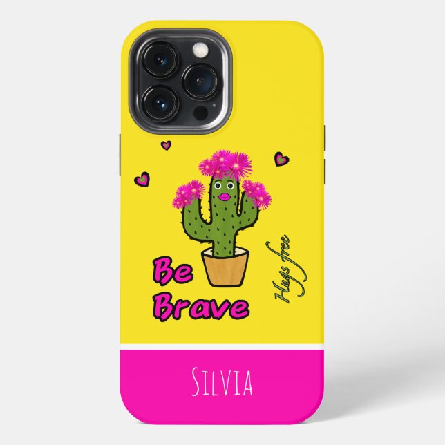 Cute green cactus iPhone case (Back)