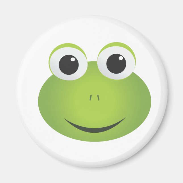Cute Green Cartoon Frog Magnet (Front)